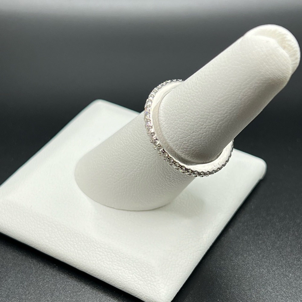 Sterling Silver Stackable Eternity Cz Ring - image 7